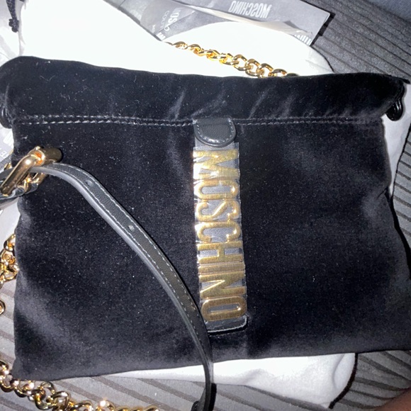 Moschino Handbags - MOSCHINO BLACK VELVET CROSSBODY